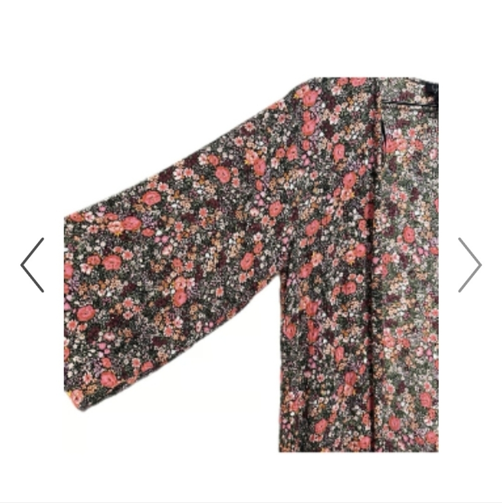 Boho Floral Kimono Duster‎ | Festival Layering Piece Open Front | XS - Picture 3 of 4